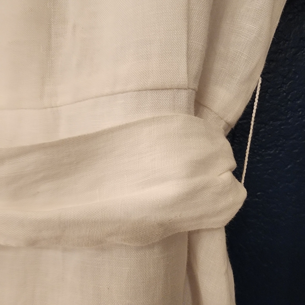 EQUIPMENT Bernyce Belted Linen Mini Dress In White Size 4 - Picture 10 of 16